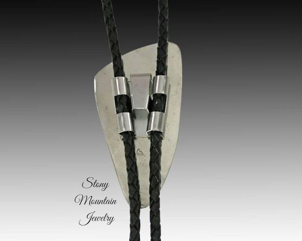 Alternate image for Custom Tiger Eye Wedding Bolo Tie in Nickel Silver & Brass, Unique Handcrafted Bolo Tie Necklace, Essential Metals Collection