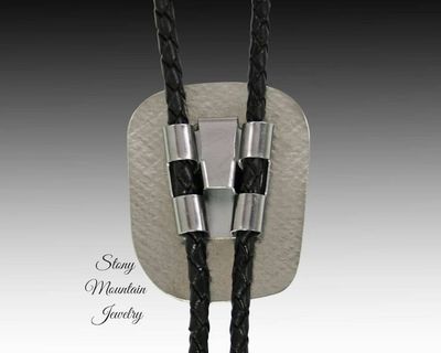 Alternate image for Custom Spiny Oyster Turquoise Bolo Tie in Nickel Silver, Unique Handcrafted Wedding Bolo Tie Necklace