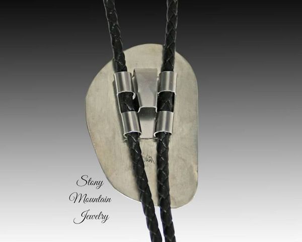 Alternate image for Custom Picture Jasper Wedding Bolo Tie in Nickel Silver & Brass, Unique Handcrafted Bolo Tie, Essential Metals Collection