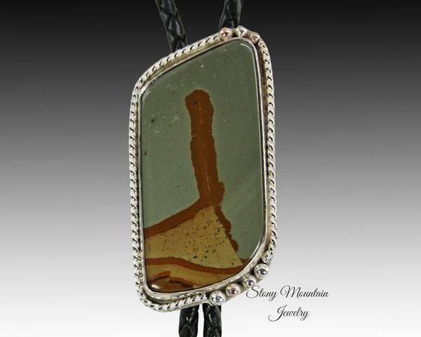 Alternate image for Designer Bolo Tie, Custom Handmade Cripple Creek Jasper Wedding Bolo Tie, Unique Contemporary Bolo Ties, One of a Kind Western Gift for Him
