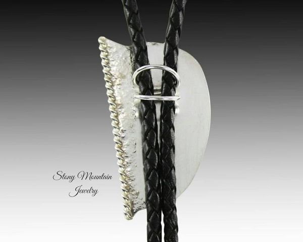 Alternate image for Rhodochrosite Bolo Tie, Sterling Silver Bolo Ties for Men or Women, Handcrafted Wedding Bolo Tie, Unique Stone Bolo Tie, Western Bolo Tie