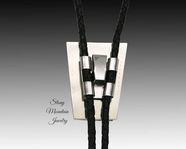 Alternate image for Custom Spiny Oyster Turquoise Bolo Tie in Nickel Silver, Unique Handcrafted Wedding Bolo Tie, The Maverick Collection