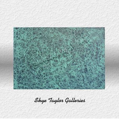 Primary image for 9th Street Blues - 40 x 30 Original Jackson Pollock Inspired Abstract Turquoise Drip Painting