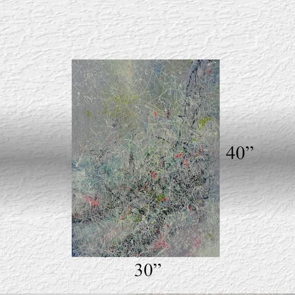 Alternate image for Balcony with a View - 30 x 40 Original Jackson Pollock Inspired Abstract Acrylic Drip Painting