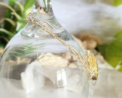 Alternate image for Moss and Resin Gold Colored Sterling Silver Bracelet