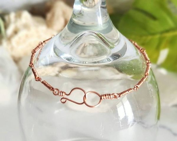 Alternate image for Carved Bone Medicine Wheel Copper Bracelet