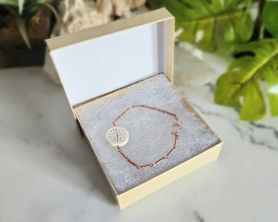 Alternate image for Carved Bone Medicine Wheel Copper Bracelet