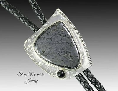 Alternate image for Handcrafted Custom Bolo Tie, Rare Native Silver Bolo Tie for Men & Women, Modern Sterling Silver Wedding Bolo Ties, Fathers Day Gift