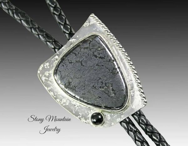 Alternate image for Handcrafted Custom Bolo Tie, Rare Native Silver Bolo Tie for Men & Women, Modern Sterling Silver Wedding Bolo Ties, Fathers Day Gift