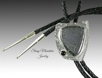 Alternate image for Handcrafted Custom Bolo Tie, Rare Native Silver Bolo Tie for Men & Women, Modern Sterling Silver Wedding Bolo Ties, Fathers Day Gift