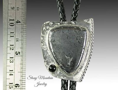 Alternate image for Handcrafted Custom Bolo Tie, Rare Native Silver Bolo Tie for Men & Women, Modern Sterling Silver Wedding Bolo Ties, Fathers Day Gift