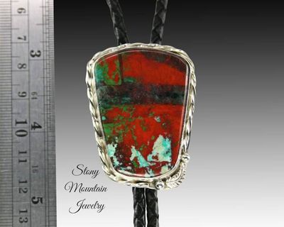 Alternate image for Handcrafted Custom Bolo Tie Sonoran Sunset Bolo Tie for Men & Women, Modern Sterling Silver Wedding Bolo Ties, Feather Collection