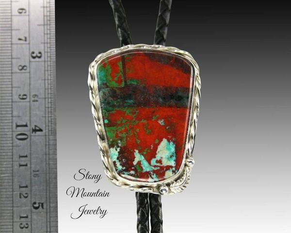 Alternate image for Handcrafted Custom Bolo Tie Sonoran Sunset Bolo Tie for Men & Women, Modern Sterling Silver Wedding Bolo Ties, Feather Collection