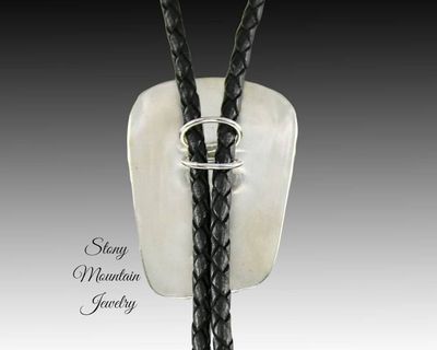 Alternate image for Handcrafted Custom Bolo Tie Sonoran Sunset Bolo Tie for Men & Women, Modern Sterling Silver Wedding Bolo Ties, Feather Collection