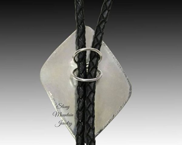 Alternate image for Australian Opal Bolo Tie, Custom Handcrafted Wedding Bolo Tie, Modern Sterling Silver Boulder Opal Designer Bolo Ties for Men or Women