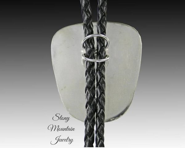 Alternate image for Custom Sterling Silver Wedding Bolo Tie, Malachite and Aurora Opal Inlay Bolo Tie, Unique Modern Designer Bolo Ties, Fathers Day Gift
