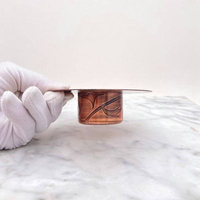 Alternate image for Botanical Wreath Etched Solid Copper Ikebana Vase