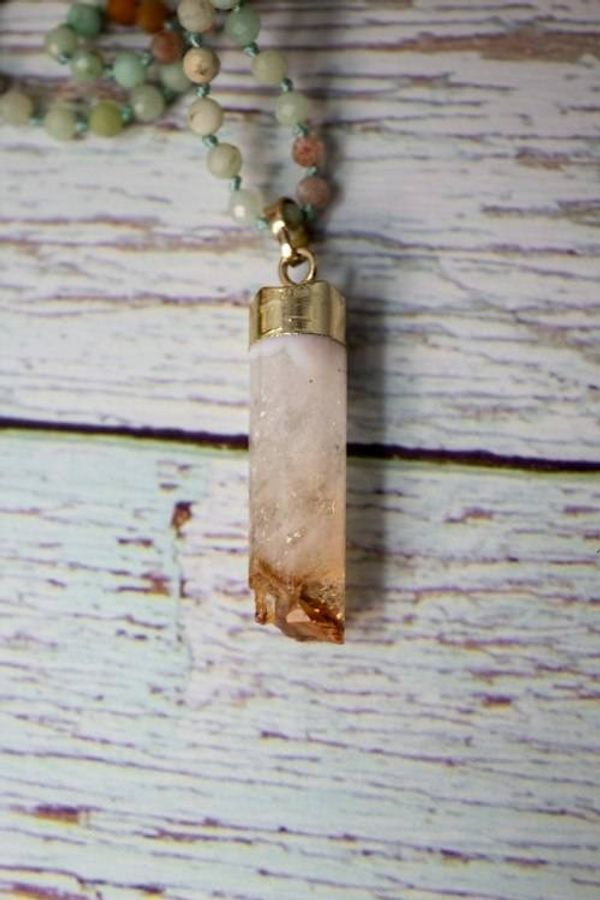 Alternate image for Golden Dawn Burmese Jade and Citrine Necklace