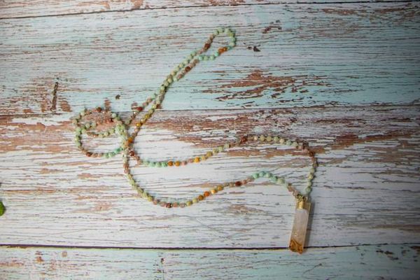 Alternate image for Golden Dawn Burmese Jade and Citrine Necklace