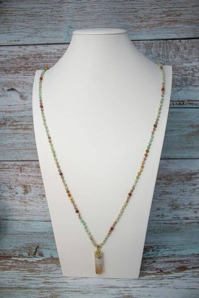 Alternate image for Golden Dawn Burmese Jade and Citrine Necklace