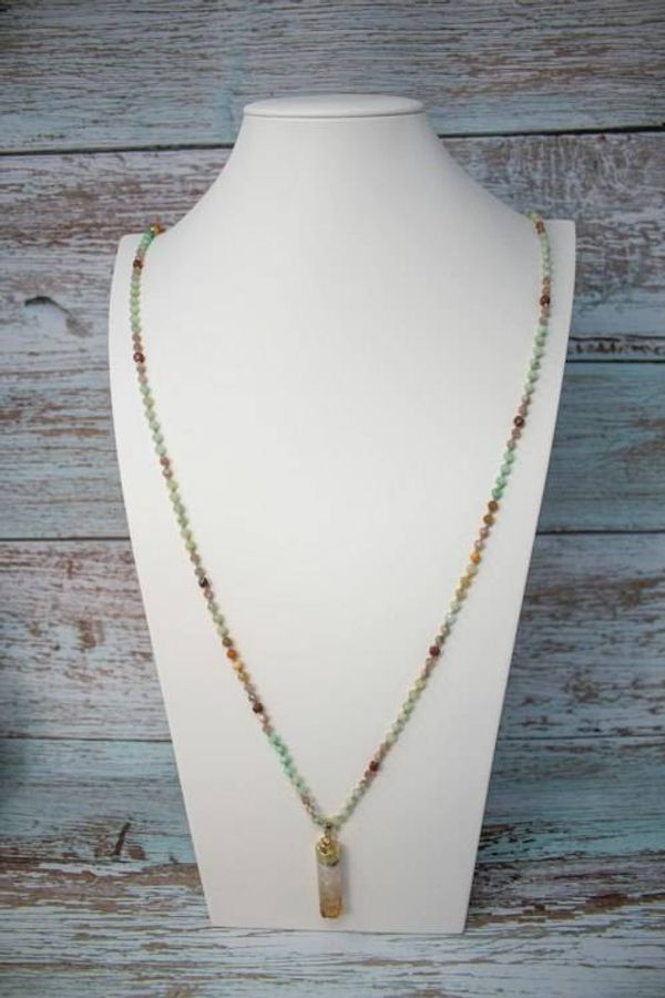Alternate image for Golden Dawn Burmese Jade and Citrine Necklace