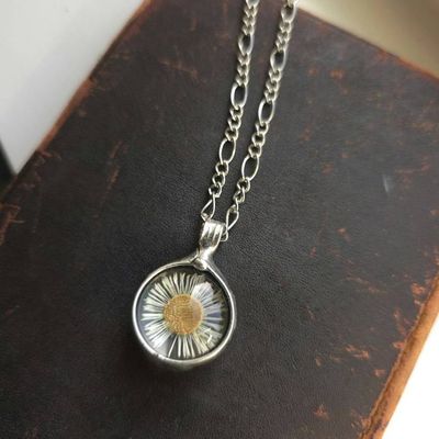 Main image for Daisy Necklace, Real Pressed Flower Jewelry, Handcrafted White Daisy, Gift for Nature Lover