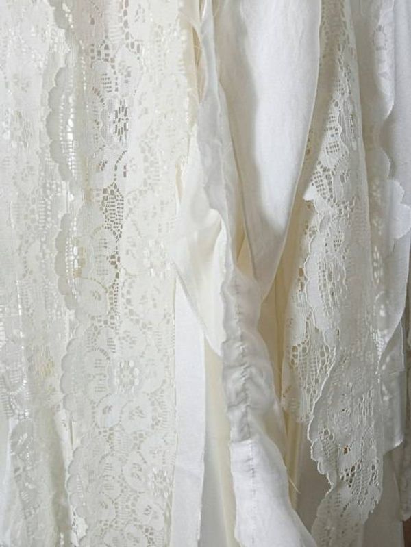 Alternate image for Handcrafted Ivory Lace Dress with Asymmetric Handkerchief Hem