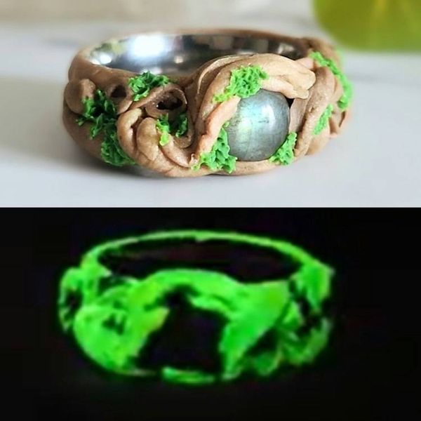 Alternate image for Labradorite and Polymer Clay Fantasy Ring