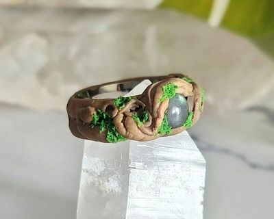 Alternate image for Labradorite and Polymer Clay Fantasy Ring