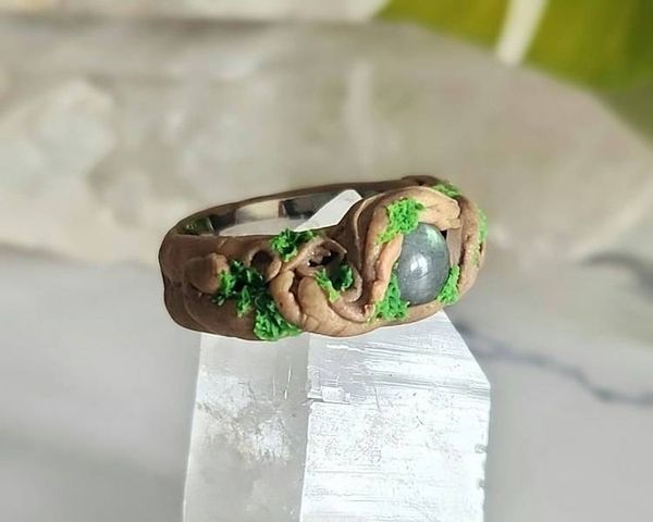 Alternate image for Labradorite and Polymer Clay Fantasy Ring
