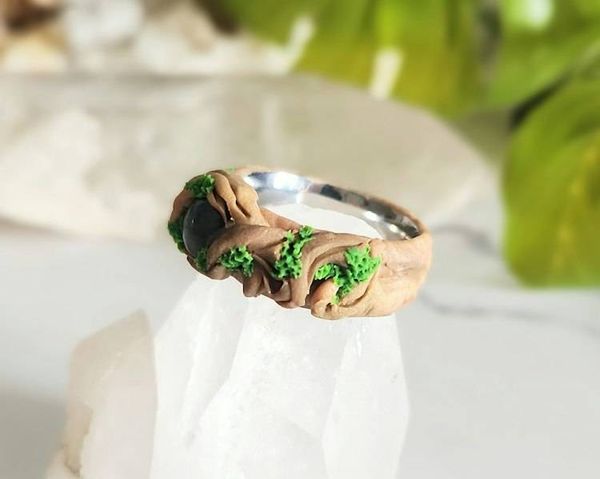 Alternate image for Labradorite and Polymer Clay Fantasy Ring