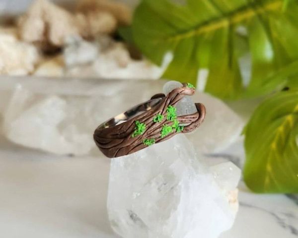 Alternate image for Sea Glass Polymer Clay and Stainless Steel Ring