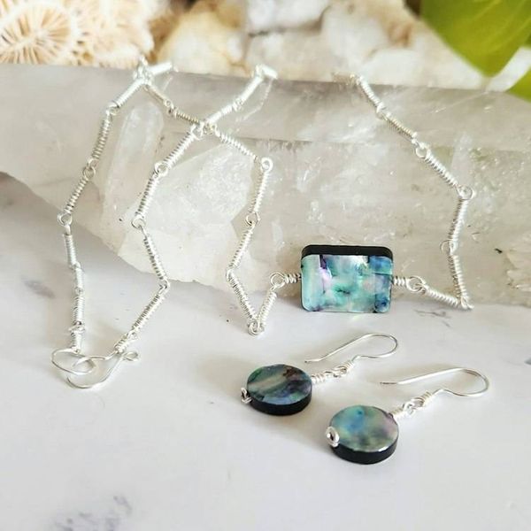 Alternate image for Abalone Sterling Silver Jewelry Set