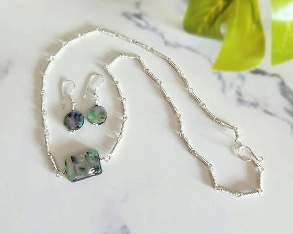 Alternate image for Abalone Sterling Silver Jewelry Set