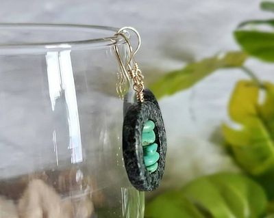 Alternate image for Magnesite and Serpentine Gold-Colored Sterling Silver Earrings
