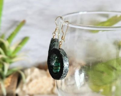 Alternate image for Magnesite and Serpentine Gold-Colored Sterling Silver Earrings