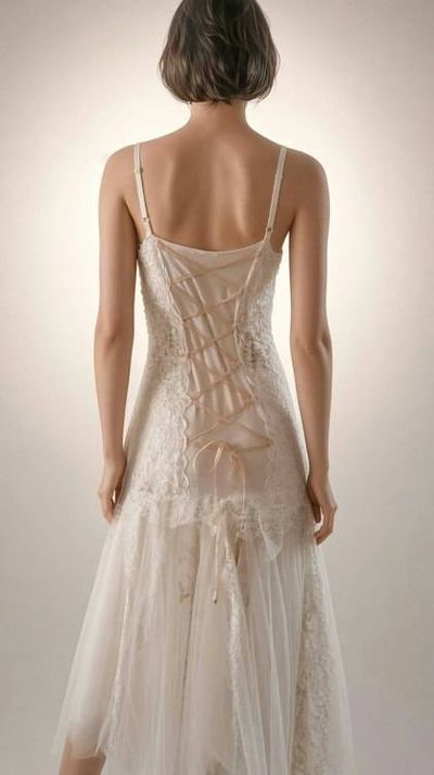 Alternate image for Ethereal Hand-Embroidered Tulle Evening Gown with Delicate Lace Appliqué