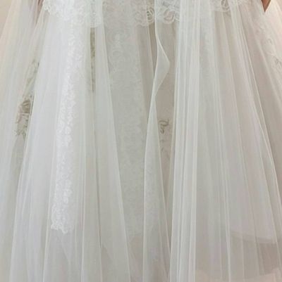 Alternate image for Ethereal Hand-Embroidered Tulle Evening Gown with Delicate Lace Appliqué