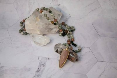 Alternate image for Enchanted Meadow Harmony Jasper, Green Jade and Peach Moonstone Necklace