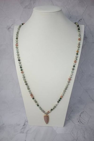 Alternate image for Enchanted Meadow Harmony Jasper, Green Jade and Peach Moonstone Necklace