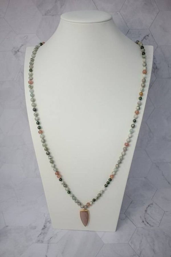 Alternate image for Enchanted Meadow Harmony Jasper, Green Jade and Peach Moonstone Necklace