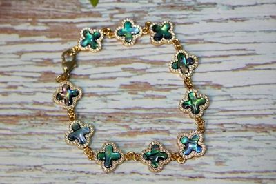 Alternate image for Aurora Fortune Abalone Clover Bracelet