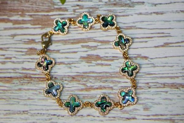 Alternate image for Aurora Fortune Abalone Clover Bracelet