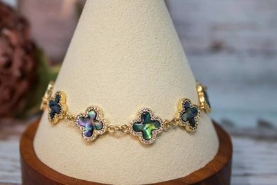 Alternate image for Aurora Fortune Abalone Clover Bracelet