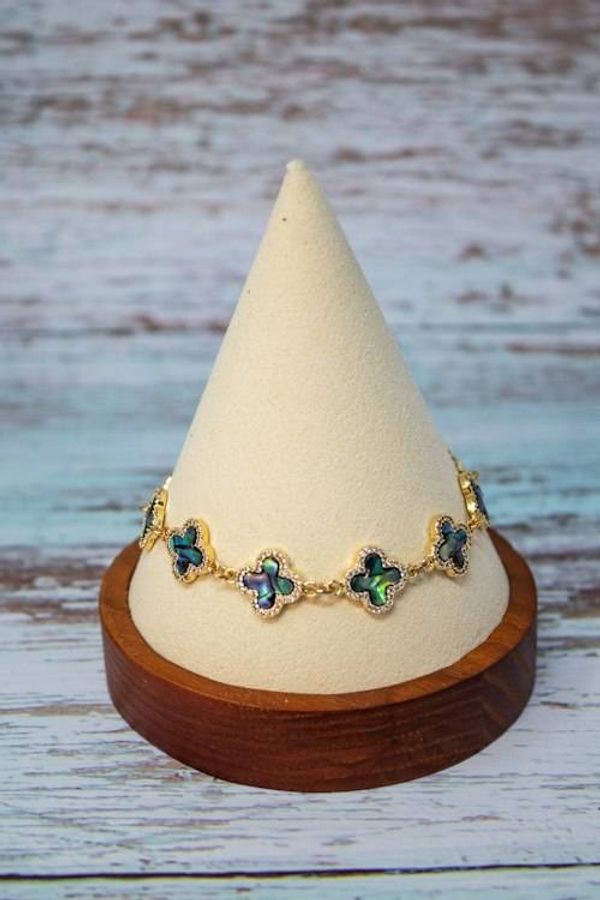 Alternate image for Aurora Fortune Abalone Clover Bracelet