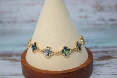 Alternate image for Aurora Fortune Abalone Clover Bracelet