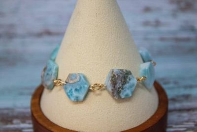 Alternate image for Caribbean Tide Larimar Slice Bracelet