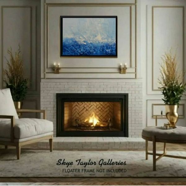 Alternate image for Original Abstract Acrylic Painting Occurrence of a Dream in Blue (40x30)