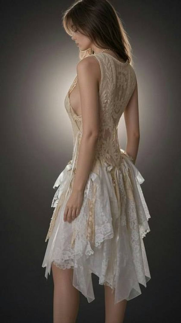 Alternate image for Vintage-Inspired handkerchief hem dress with lace and roses