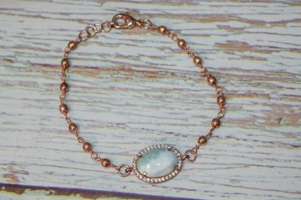 Alternate image for Rosewater Siren Larimar and Rose Gold Vermeil Bracelet